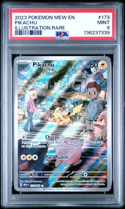 2023 POKEMON MEW EN-151 ILLUSTRATION RARE #173 PIKACHU PSA 9 - Image 1
