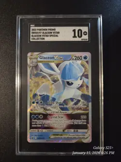 2022 POKEMON PROMO SWSH197 GLACEON VSTAR SPECIAL COLLECTION SGC 10 GEM MINT - Image 1