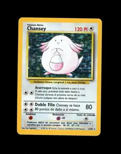 1999 WOTC Pokemon CHANSEY HOLO BASE SET 3/102! RARE SPANISH MP! - Image 1