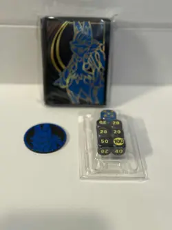 Pokemon Lucario Sleeves, Coin, and Dice from Mega Evolutions ETB - MINT - Image 1