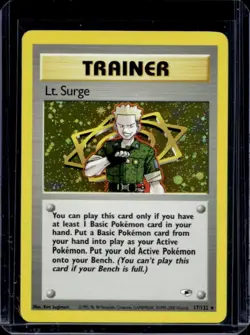 2000 Pokemon Gym Heroes Lt. Surge Holo #17/132 - Image 1