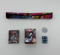 Pokemon Mega Charizard X ex UPC Playmat, Deckbox, Sleeves, Coin, Damage Counters - Image 1