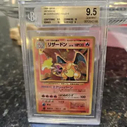 Pokemon Charizard 1996 Japanese Base Set Holo BGS 9.5 #006 Beckett Graded - Image 1