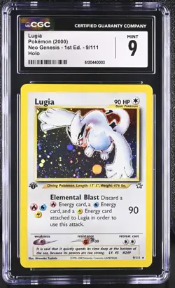 CGC 9 MINT ✨ - Lugia 9/111 Neo Genesis 1st Edition Holo - 2000 Pokemon - Image 3
