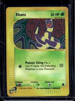 2002 Pokemon Expedition Set Ekans Reverse Holo #108 - Image 1