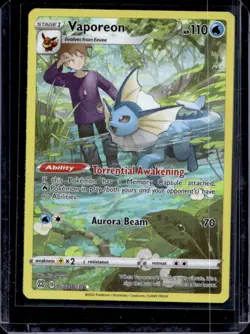 2022 Pokemon SWSH Brilliant Stars Vaporeon Trainer Gallery Holo #TG02/TG30 - Image 1