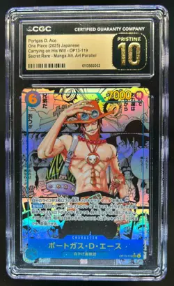 2025 One Piece Japanese Portgas D Ace Manga Alt Art #OP13-119 CGC 10 Pristine - Image 1