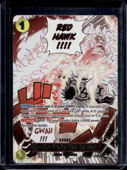 2025 One Piece Gum-Gum Fire-Fist Pistol Red Hawk Rare #OP11-114 - Image 1
