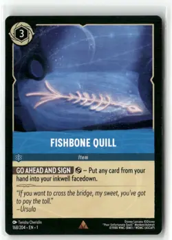 Fishbone Quill 168/204 The First Chapter Regular Rare Disney Lorcana TCG - Image 1
