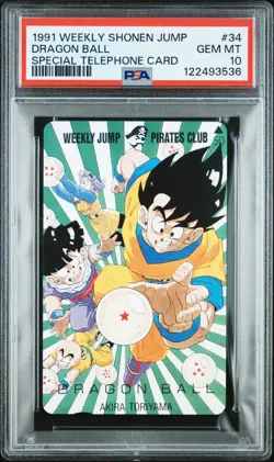 1989 Weekly Shonen Jump Dragon Ball Original Telephone Card #34 PSA 10 Gem Mint - Image 5