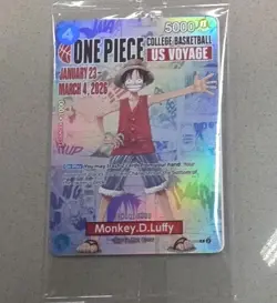 One Piece Monkey.D.Luffy College Basketball Promo Card + Gonzaga Poster *IN HAND - Image 1