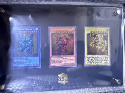 Yu-Gi-Oh 25th Anniversary Stainless Steel Egyptian God Cards Oberisk Ra Osiris - Image 1