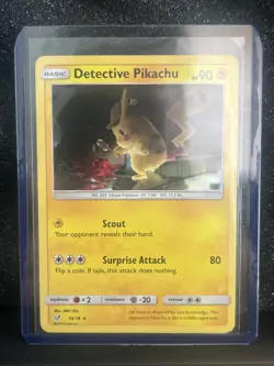 Pokemon TCG Detective Pikachu Holo Rare Card 10/18 NM Condition - Image 1