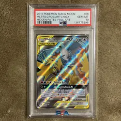 Pokemon Hidden Fates Moltres Zapdos Articuno GX Full Art Card 66/68 PSA 10 - Image 1