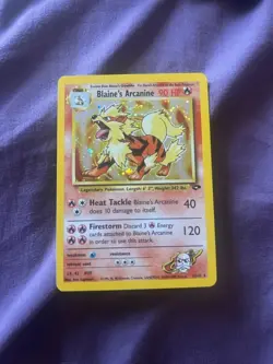2000 Blaine's Arcanine Gym Challenge Holo Pokemon Card 1/132 - Image 1