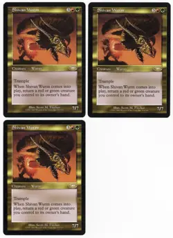 Shivan Wurm x3 3x 2001 Planeshift Multi-Color Rare Creature MTG SP - NM AZ1 - Image 1