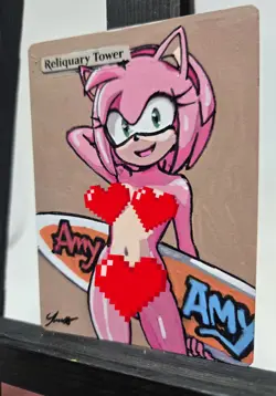 MTG Reliquary Tower Alter Art Amy Rose Sonic Waifu Hand Painted BAZAYO 18+ - Image 2