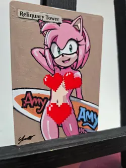 MTG Reliquary Tower Alter Art Amy Rose Sonic Waifu Hand Painted BAZAYO 18+ - Image 3