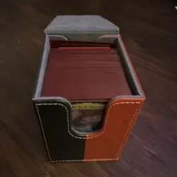 Magic: The Gathering Deck Box Faux Leather Magnetic Be'lakor Black Red Dividers - Image 1