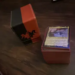 Magic: The Gathering Deck Box Faux Leather Magnetic Be'lakor Black Red Dividers - Image 3