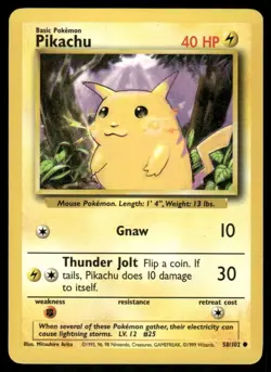 Pikachu 58/102 Base Set Pokemon TCG trading card - Image 1
