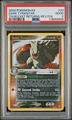 PSA 2 2004 Pokemon EX Team Rocket Returns Dark Tyranitar Reverse Holo 20/109 - Image 1