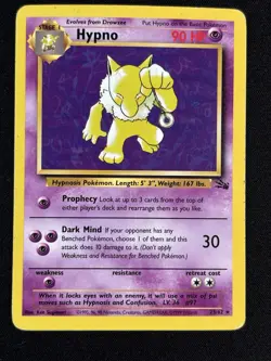 Pokemon Hypno 8/62 Fossil Holo Rare Unlimited 90 HP Pokemon TCG - Image 1