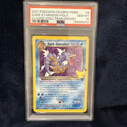 2021 POKEMON CELEBRATIONS CLASSIC COLL #8 DARK GYARADOS-HOLO PSA 10 - Image 1