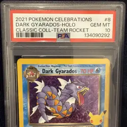 2021 POKEMON CELEBRATIONS CLASSIC COLL #8 DARK GYARADOS-HOLO PSA 10 - Image 3
