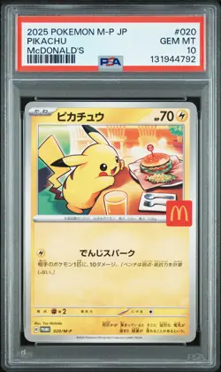 2025 POKEMON JAPANESE M-P PROMO MCDONALD'S #020 PIKACHU PSA 10 - Image 1