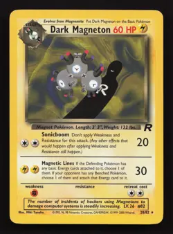 Pokemon TCG Team Rocket Dark Magneton 28/82 Non Holo Vintage 2000 LP - Image 1