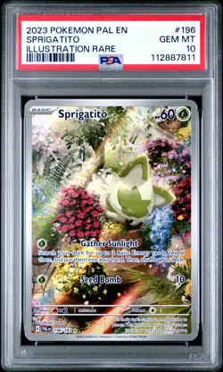 2023 POKEMON PAL EN-PALDEA EVOLVED ILLUSTRATION RARE #196 SPRIGATITO PSA 10 - Image 1
