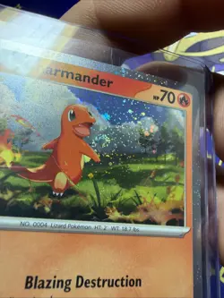 Pokemon TCG Scarlet & Violet 151 Charmander Cosmos Holo 004/165 BURP SWIRL NM/M - Image 3