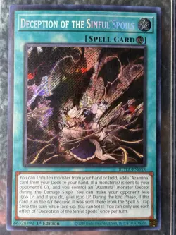 Yugioh Deception of The Sinful Spoils ROTA-EN055 1st Edition Secret Rare NM - Image 3