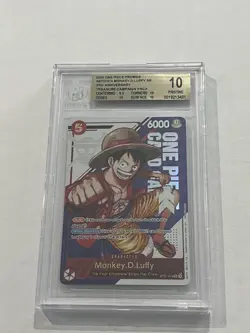 One Piece Monkey D Luffy ST21-014 3rd Anniversary Treasure Campaign BGS 10 - Image 1