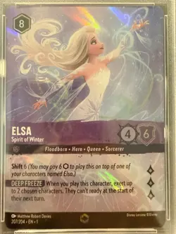 2023 DISNEY LORCANA TCG ELSA - SPIRIT OF WINTER 207 EN 1 ENGLISH PSA 9 MINT - Image 2