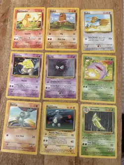Pokemon WOTC Base Set Lot 9 Cards – Charmander Gastly Machop Magnemite + More - Image 1