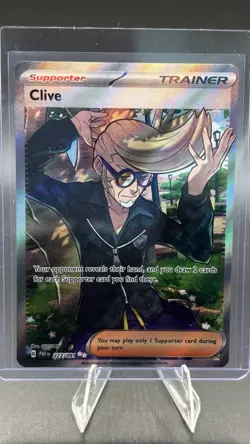 Clive 227/091 Paldean Fates Trainer Ultra Rare Pokemon Trading Card Near Mint - Image 1