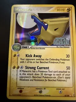 Pokemon TCG Manectric Holo Rare Card 8/100 EX Crystal Guardians EN-MP 2006 NM - Image 2