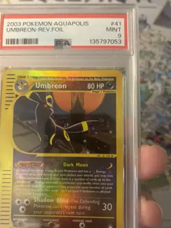 2003 Pokemon Aquapolis Umbreon Reverse Holo #41 PSA 9 🔥 Mint Cert# 135797053 - Image 3