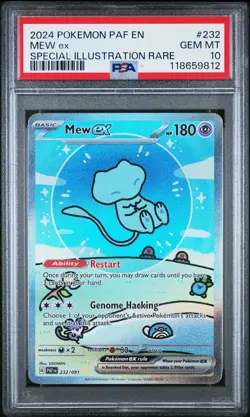 2024 POKEMON PAF EN-PALDEAN FATES SPECIAL ILLUSTRATION RARE #232 MEW EX PSA 10 - Image 1
