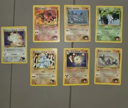 Pokemon Brock and Giovanni's Gym Hero Common Cards (7 Cards MP) Gym Challenge - Image 1