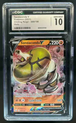 2021 Pokemon SWSH Chilling Reign Sandaconda V #089/198 CGC 10 - Image 1