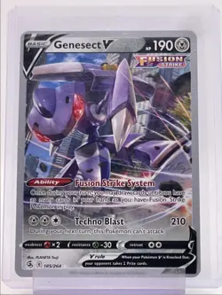 GENESECT V 2021 POKEMON 2023 WORLD CHAMPIONSHIPS HOLO RARE A 185/264 Q1652 - Image 1