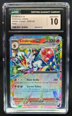 2024 Pokemon Stellar Crown Cinderace ex #028/142 CGC 10 - Image 1