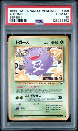 1998 POKEMON JPN VENDING SER II #109 KOFFING PSA 10 - Image 1
