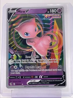 MEW V 2021 POKEMON 2023 WORLD CHAMPIONSHIPS HOLO RARE B 113/264 Q1652 - Image 1