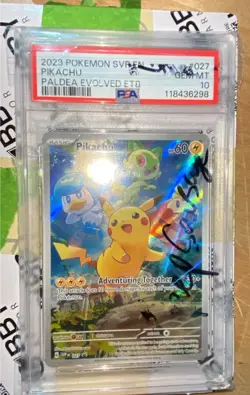 2023 POKEMON SVP EN-SV PALDEA EVOLVED ETB PROMO #027 PIKACHU PSA 10 - Image 1