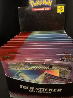 Pokemon Prismatic Evolutions 3 Booster Pack Blister-Tech Sticker Collection x12 - Image 1