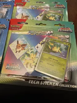 Pokemon Prismatic Evolutions 3 Booster Pack Blister-Tech Sticker Collection x12 - Image 4